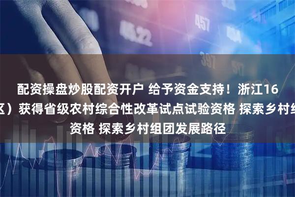 配资操盘炒股配资开户 给予资金支持！浙江16个县（市、区）获得省级农村综合性改革试点试验资格 探索乡村组团发展路径